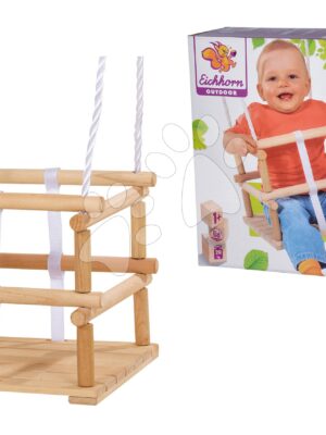 Drevená hojdačka Outdoor Wooden Baby Swing Eichhorn prírodná 140-210 cm dĺžka 30*30 cm sedadlo 20 kg nosnosť od 12 mesDrevená hojdačka Outdoor Wooden Baby Swing Eichhorn prírodná 140-210 cm dĺžka 30*30 cm sedadlo 20 kg nosnosť od 12 mes