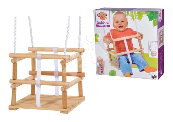 Drevená hojdačka Outdoor Wooden Baby Swing Eichhorn prírodná 140-210 cm dĺžka 30*30 cm sedadlo 20 kg nosnosť od 12 mesDrevená hojdačka Outdoor Wooden Baby Swing Eichhorn prírodná 140-210 cm dĺžka 30*30 cm sedadlo 20 kg nosnosť od 12 mes