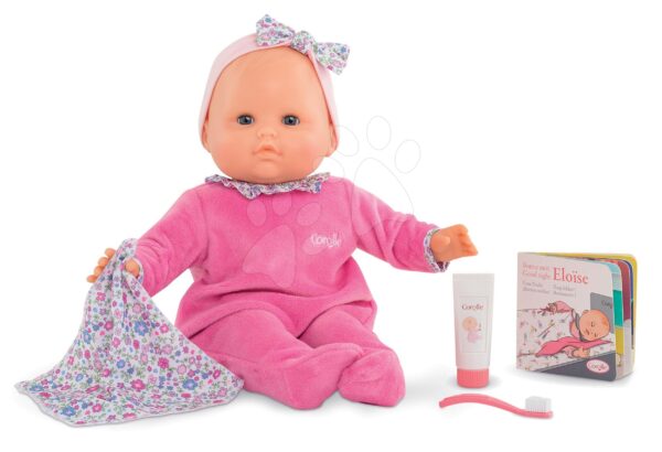 Bábika Eloise Pink ide do postieľky Mon Grand Poupon Corolle 36 cm s modrými klipkajúcimi očami a 4 doplnky od 24 mesBábika Eloise Pink ide do postieľky Mon Grand Poupon Corolle 36 cm s modrými klipkajúcimi očami a 4 doplnky od 24 mes