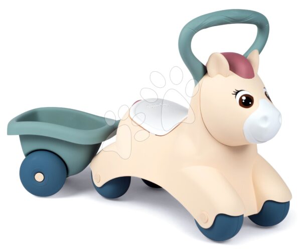 Odrážadlo s prívesom Baby Pony Ride On Little Smoby ergonomicky tvarované s veľkým držadlom pre najmenších od 12 mesOdrážadlo s prívesom Baby Pony Ride On Little Smoby ergonomicky tvarované s veľkým držadlom pre najmenších od 12 mes