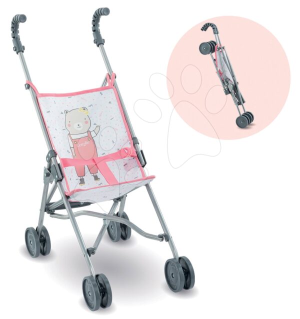 Kočík skladací Umbrella Stroller Mon Grand Poupon Corolle Canne Pink pre 36-42 cm bábiku od 24 mesKočík skladací Umbrella Stroller Mon Grand Poupon Corolle Canne Pink pre 36-42 cm bábiku od 24 mes