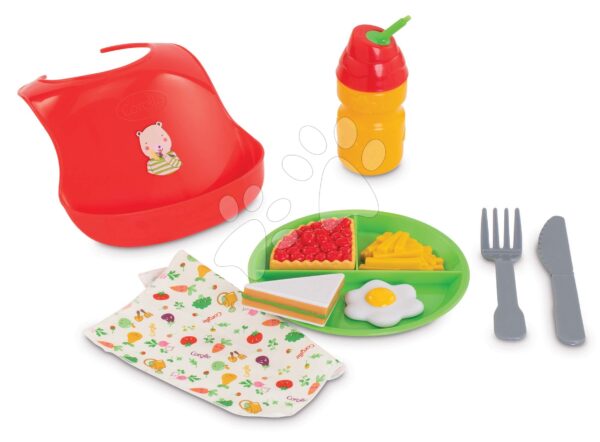 Jedálenská súprava s podbradníkom Bon Appetit Set Corolle pre 36-42 cm bábiku 10 doplnkov od 24 mesJedálenská súprava s podbradníkom Bon Appetit Set Corolle pre 36-42 cm bábiku 10 doplnkov od 24 mes