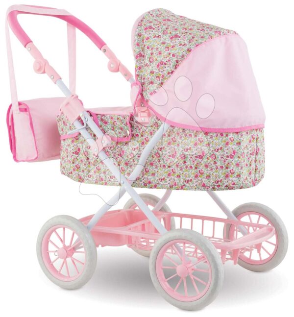 Hlboký kočík s taškou na prebaľovanie Carriage Floral Corolle skladací pre 36-52 cm bábiku výškovo nastaviteľnýHlboký kočík s taškou na prebaľovanie Carriage Floral Corolle skladací pre 36-52 cm bábiku výškovo nastaviteľný