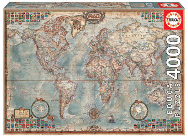 Educa Puzzle The World Executive Map 4000 dielikov 14827 farebnéEduca Puzzle The World Executive Map 4000 dielikov 14827 farebné