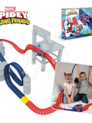 Flexibilná autodráha Spidey Marvel Flextreme Set Smoby s elektronickým autíčkom 184 dielov dráhy 4