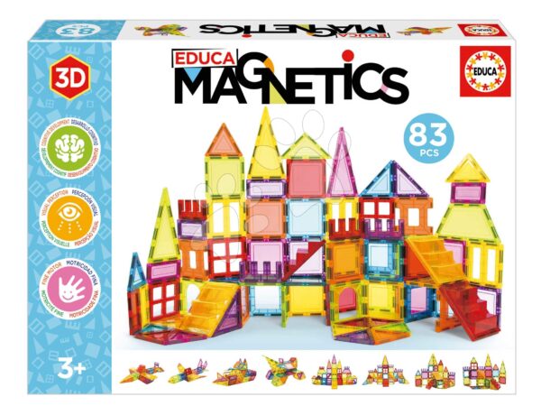 Stavebnica 3D magnetická extra veľká  Magnetics Building Tiles Educa 83 farebných dielikov od 3 rokov EDU20025Stavebnica 3D magnetická extra veľká  Magnetics Building Tiles Educa 83 farebných dielikov od 3 rokov EDU20025