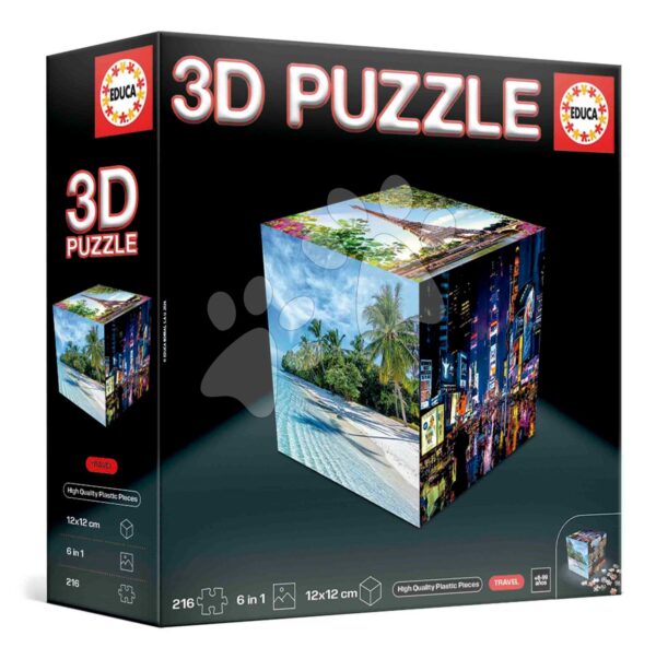 Puzzle cestovateľské 3D Cube Travel Educa 216 dielov od 8 rokovPuzzle cestovateľské 3D Cube Travel Educa 216 dielov od 8 rokov