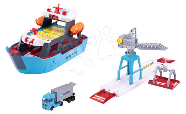 Garáž nákladná loď Creatix Logistic Freight Ship Majorette so žeriavom kamiónom a loďkami od 5 rokovGaráž nákladná loď Creatix Logistic Freight Ship Majorette so žeriavom kamiónom a loďkami od 5 rokov