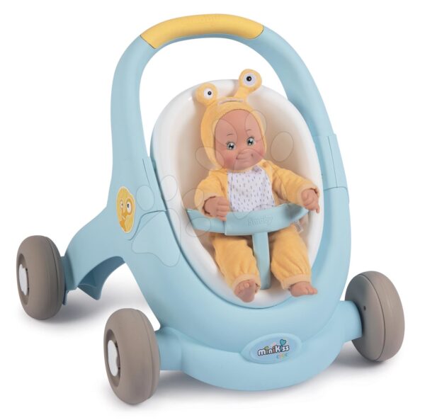 Chodítko a kočík pre bábiku Croc Baby Walker MiniKiss 3in1 Smoby s brzdou a bezpečnostným pásom od 12 mesChodítko a kočík pre bábiku Croc Baby Walker MiniKiss 3in1 Smoby s brzdou a bezpečnostným pásom od 12 mes