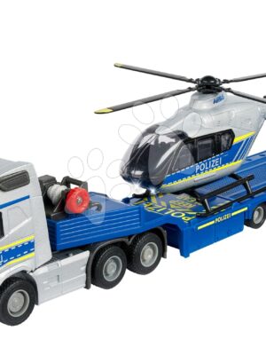 Kamión s policajným vrtuľníkom Volvo Majorette 35 cm dĺžka so zvukom a svetlomKamión s policajným vrtuľníkom Volvo Majorette 35 cm dĺžka so zvukom a svetlom