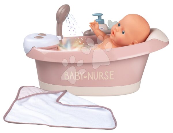 Vanička s tečúcou vodou v sprche Balneo Bath Natur D'Amour Baby Nurse Smoby s jacuzzi kúpeľom so svetlom a bublaním elektronickéVanička s tečúcou vodou v sprche Balneo Bath Natur D'Amour Baby Nurse Smoby s jacuzzi kúpeľom so svetlom a bublaním elektronické