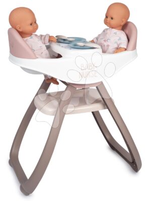 Jedálenská stolička pre dvojičky Twin Highchair 2in1 Natur D'Amour Baby Nurse Smoby pre 42 cm bábiky so 4 doplnkami od 24 mesJedálenská stolička pre dvojičky Twin Highchair 2in1 Natur D'Amour Baby Nurse Smoby pre 42 cm bábiky so 4 doplnkami od 24 mes