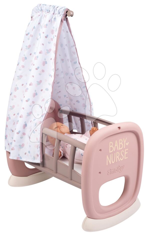 Kolíska s textilným baldachýnom Cradle Natur D'Amour Baby Nurse Smoby pre 42 cm bábiku od 18 mesKolíska s textilným baldachýnom Cradle Natur D'Amour Baby Nurse Smoby pre 42 cm bábiku od 18 mes