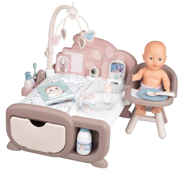 Domček pre bábiku Cocoon Nursery Natur D'Amour Baby Nurse Smoby denná a nočná zóna s elektronickými funkciami 20 doplnkovDomček pre bábiku Cocoon Nursery Natur D'Amour Baby Nurse Smoby denná a nočná zóna s elektronickými funkciami 20 doplnkov