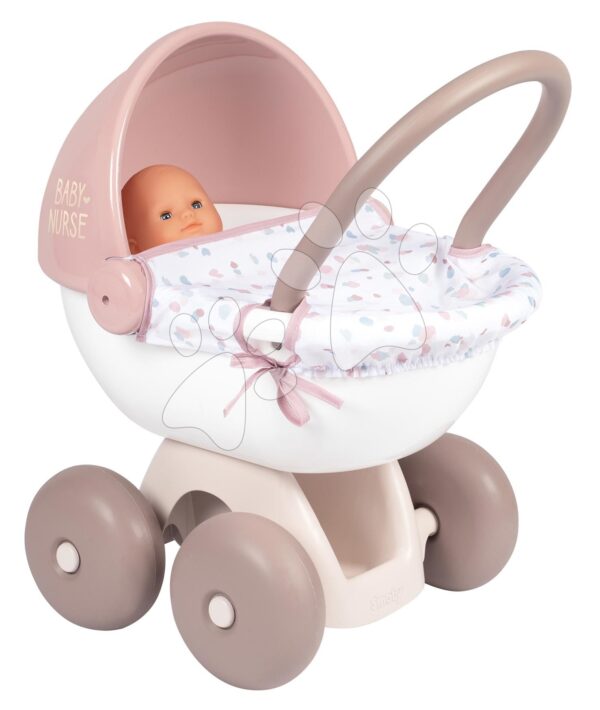 Hlboký kočík s textilom Natur D'Amour Baby Nurse Smoby pre 42 cm bábiku s 55 cm vysokou ergonomickou rúčkou od 18 mesHlboký kočík s textilom Natur D'Amour Baby Nurse Smoby pre 42 cm bábiku s 55 cm vysokou ergonomickou rúčkou od 18 mes