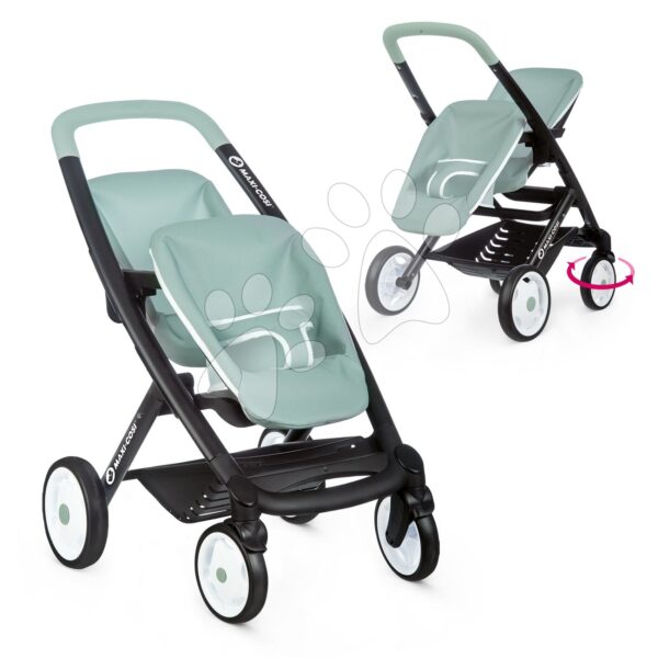 Kočík pre dvojičky s polohovateľnými sedačkami Maxi Cosi Twin Pushchair Sage Smoby pre 42 cm bábiku výška rúčky 65 cm olivovýKočík pre dvojičky s polohovateľnými sedačkami Maxi Cosi Twin Pushchair Sage Smoby pre 42 cm bábiku výška rúčky 65 cm olivový