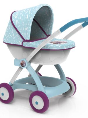 Kočík hlboký Ľadové Kráľovstvo Frozen Pram Smoby pre 42 cm bábiku s pohyblivou strieškou výška rúčky 58 cm od 18 mesKočík hlboký Ľadové Kráľovstvo Frozen Pram Smoby pre 42 cm bábiku s pohyblivou strieškou výška rúčky 58 cm od 18 mes