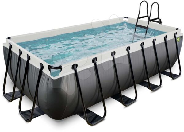 Bazén s filtráciou Black Leather pool Exit Toys oceľová konštrukcia 400*200*100 cm čierny od 6 rokovBazén s filtráciou Black Leather pool Exit Toys oceľová konštrukcia 400*200*100 cm čierny od 6 rokov