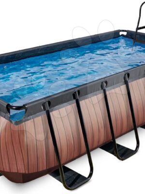 Bazén s pieskovou filtráciou Wood pool Exit Toys oceľová konštrukcia 400*200*100 cm hnedý od 6 rokovBazén s pieskovou filtráciou Wood pool Exit Toys oceľová konštrukcia 400*200*100 cm hnedý od 6 rokov