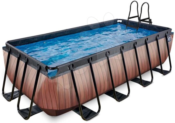 Bazén s pieskovou filtráciou Wood pool Exit Toys oceľová konštrukcia 400*200*100 cm hnedý od 6 rokovBazén s pieskovou filtráciou Wood pool Exit Toys oceľová konštrukcia 400*200*100 cm hnedý od 6 rokov