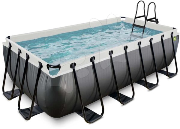 Bazén s pieskovou filtráciou Black Leather pool Exit Toys oceľová konštrukcia 400*200*100 cm čierny od 6 rokovBazén s pieskovou filtráciou Black Leather pool Exit Toys oceľová konštrukcia 400*200*100 cm čierny od 6 rokov