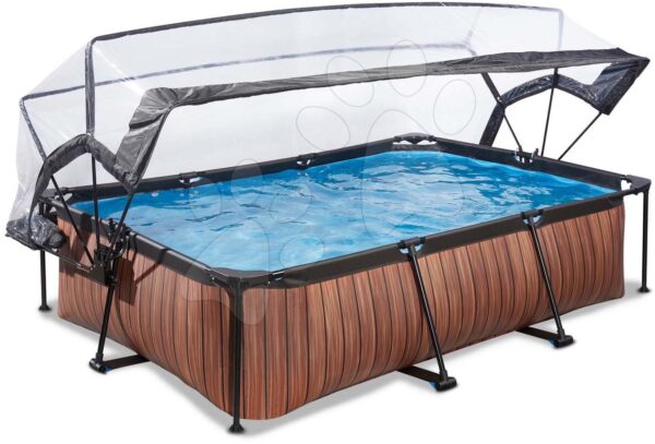 Bazén s krytom a filtráciou Wood pool Exit Toys oceľová konštrukcia 300*200*65 cm hnedý od 6 rokovBazén s krytom a filtráciou Wood pool Exit Toys oceľová konštrukcia 300*200*65 cm hnedý od 6 rokov