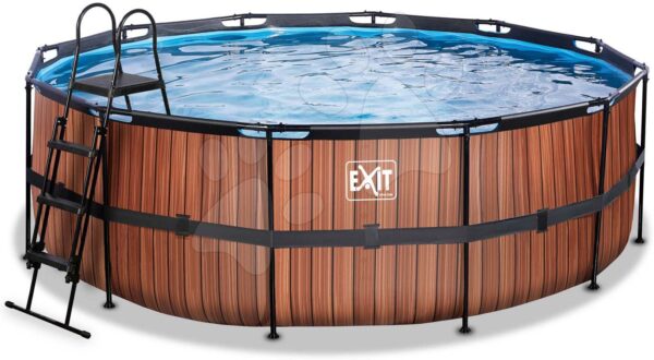 Bazén s filtráciou Wood pool Exit Toys kruhový oceľová konštrukcia 427*122 cm hnedý od 6 rokovBazén s filtráciou Wood pool Exit Toys kruhový oceľová konštrukcia 427*122 cm hnedý od 6 rokov