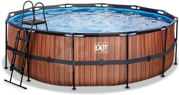 Bazén s filtráciou Wood pool Exit Toys kruhový oceľová konštrukcia 450*122 cm hnedý od 6 rokovBazén s filtráciou Wood pool Exit Toys kruhový oceľová konštrukcia 450*122 cm hnedý od 6 rokov