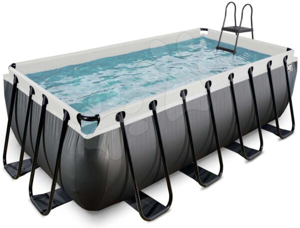 Bazén s filtráciou Black Leather pool Exit Toys oceľová konštrukcia 400*200*122 cm čierny od 6 rokovBazén s filtráciou Black Leather pool Exit Toys oceľová konštrukcia 400*200*122 cm čierny od 6 rokov