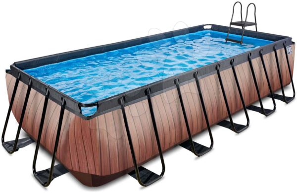 Bazén s filtráciou Wood pool brown Exit Toys oceľová konštrukcia 540*250*122 cm hnedý od 6 rokovBazén s filtráciou Wood pool brown Exit Toys oceľová konštrukcia 540*250*122 cm hnedý od 6 rokov