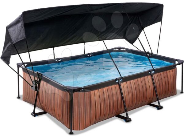 Bazén so strieškou a filtráciou Wood pool Exit Toys oceľová konštrukcia 220*150*65 cm hnedý od 6 rokovBazén so strieškou a filtráciou Wood pool Exit Toys oceľová konštrukcia 220*150*65 cm hnedý od 6 rokov