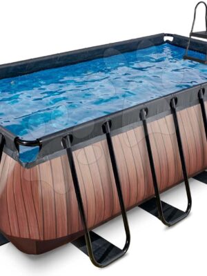 Bazén s pieskovou filtráciou Wood pool Exit Toys oceľová konštrukcia 400*200*122 cm hnedý od 6 rokovBazén s pieskovou filtráciou Wood pool Exit Toys oceľová konštrukcia 400*200*122 cm hnedý od 6 rokov