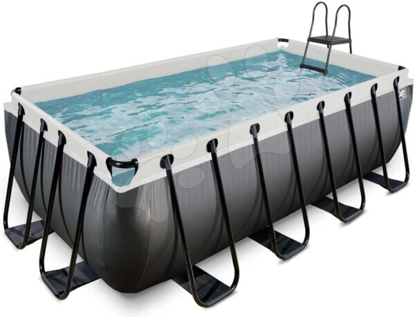 Bazén s pieskovou filtráciou Black Leather pool Exit Toys oceľová konštrukcia 400*200*122 cm čierny od 6 rokovBazén s pieskovou filtráciou Black Leather pool Exit Toys oceľová konštrukcia 400*200*122 cm čierny od 6 rokov