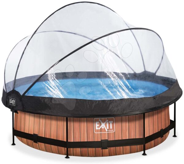 Bazén s krytom a filtráciou Wood pool Exit Toys kruhový oceľová konštrukcia 300*76 cm hnedý od 6 rokovBazén s krytom a filtráciou Wood pool Exit Toys kruhový oceľová konštrukcia 300*76 cm hnedý od 6 rokov