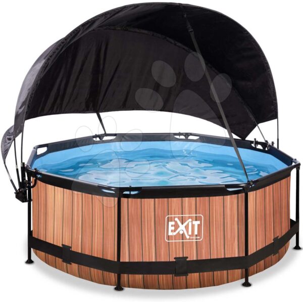 Bazén so strieškou a filtráciou Wood pool Exit Toys kruhový oceľová konštrukcia 244*76 cm hnedý od 6 rokovBazén so strieškou a filtráciou Wood pool Exit Toys kruhový oceľová konštrukcia 244*76 cm hnedý od 6 rokov