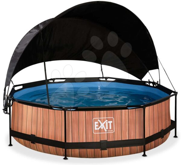 Bazén so strieškou a filtráciou Wood pool Exit Toys kruhový oceľová konštrukcia 300*76 cm hnedý od 6 rokovBazén so strieškou a filtráciou Wood pool Exit Toys kruhový oceľová konštrukcia 300*76 cm hnedý od 6 rokov