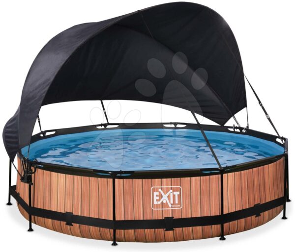 Bazén so strieškou a filtráciou Wood pool Exit Toys kruhový oceľová konštrukcia 360*76 cm hnedý od 6 rokovBazén so strieškou a filtráciou Wood pool Exit Toys kruhový oceľová konštrukcia 360*76 cm hnedý od 6 rokov