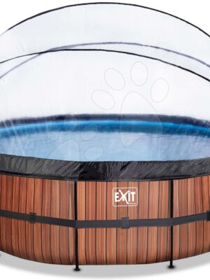 Bazén s krytom a pieskovou filtráciou Wood pool Exit Toys kruhový oceľová konštrukcia 450*122 cm hnedý od 6 rokovBazén s krytom a pieskovou filtráciou Wood pool Exit Toys kruhový oceľová konštrukcia 450*122 cm hnedý od 6 rokov