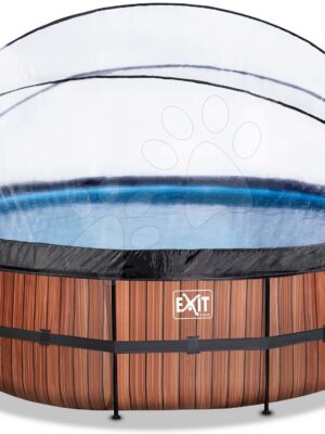 Bazén s krytom a pieskovou filtráciou Wood pool Exit Toys kruhový oceľová konštrukcia 488*122 cm hnedý od 6 rokovBazén s krytom a pieskovou filtráciou Wood pool Exit Toys kruhový oceľová konštrukcia 488*122 cm hnedý od 6 rokov