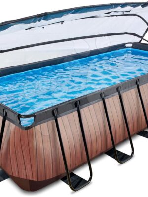 Bazén s krytom a pieskovou filtráciou Wood pool Exit Toys oceľová konštrukcia 540*250*122 cm hnedý od 6 rokovBazén s krytom a pieskovou filtráciou Wood pool Exit Toys oceľová konštrukcia 540*250*122 cm hnedý od 6 rokov