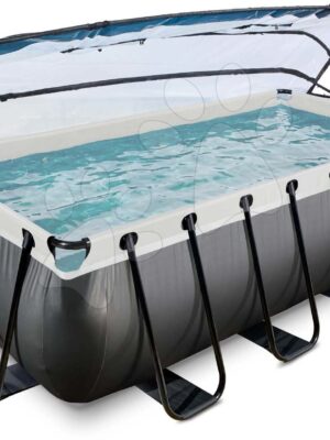 Bazén s krytom pieskovou filtráciou a tepelným čerpadlom Black Leather pool Exit Toys oceľová konštrukcia 400*200*100 cm čierny od 6 rokovBazén s krytom pieskovou filtráciou a tepelným čerpadlom Black Leather pool Exit Toys oceľová konštrukcia 400*200*100 cm čierny od 6 rokov