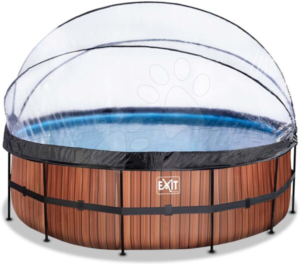 Bazén s krytom pieskovou filtráciou a tepelným čerpadlom Wood pool Exit Toys kruhový oceľová konštrukcia 450*122 cm hnedý od 6 rokovBazén s krytom pieskovou filtráciou a tepelným čerpadlom Wood pool Exit Toys kruhový oceľová konštrukcia 450*122 cm hnedý od 6 rokov