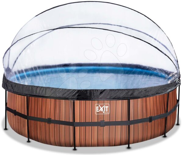 Bazén s krytom pieskovou filtráciou a tepelným čerpadlom Wood pool Exit Toys kruhový oceľová konštrukcia 488*122 cm hnedý od 6 rokovBazén s krytom pieskovou filtráciou a tepelným čerpadlom Wood pool Exit Toys kruhový oceľová konštrukcia 488*122 cm hnedý od 6 rokov