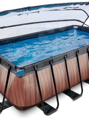 Bazén s krytom pieskovou filtráciou a tepelným čerpadlom Wood pool Exit Toys oceľová konštrukcia 400*200*122 cm hnedý od 6 rokovBazén s krytom pieskovou filtráciou a tepelným čerpadlom Wood pool Exit Toys oceľová konštrukcia 400*200*122 cm hnedý od 6 rokov