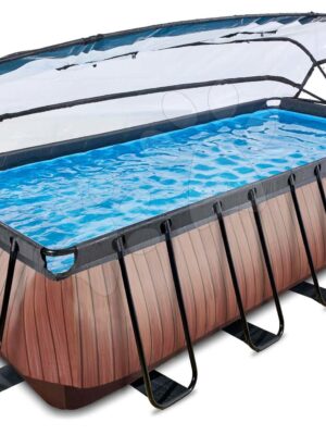 Bazén s krytom pieskovou filtráciou a tepelným čerpadlom Wood pool Exit Toys oceľová konštrukcia 540*250*122 cm hnedý od 6 rokovBazén s krytom pieskovou filtráciou a tepelným čerpadlom Wood pool Exit Toys oceľová konštrukcia 540*250*122 cm hnedý od 6 rokov