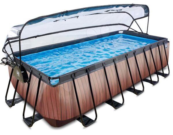 Bazén s krytom pieskovou filtráciou a tepelným čerpadlom Wood pool Exit Toys oceľová konštrukcia 540*250*122 cm hnedý od 6 rokovBazén s krytom pieskovou filtráciou a tepelným čerpadlom Wood pool Exit Toys oceľová konštrukcia 540*250*122 cm hnedý od 6 rokov