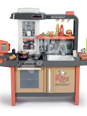 Reštaurácia s elektronickou kuchynkou Kids Restaurant Smoby s funkčnou pokladňou s kávovarom a jedálenským pultom 101 cm výškaReštaurácia s elektronickou kuchynkou Kids Restaurant Smoby s funkčnou pokladňou s kávovarom a jedálenským pultom 101 cm výška