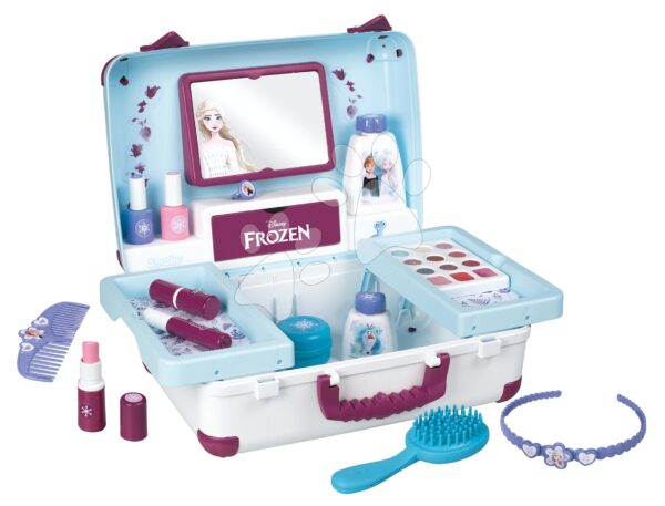 Kozmetický kufrík Frozen My Beauty Vanity Smoby pre kaderníčku nechtové štúdio a make up kozmetičku s 13 doplnkamiKozmetický kufrík Frozen My Beauty Vanity Smoby pre kaderníčku nechtové štúdio a make up kozmetičku s 13 doplnkami