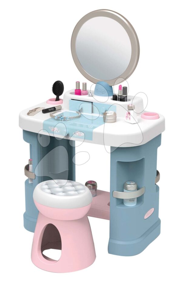 Kozmetický stolík so stoličkou My Beauty Dressing Table Smoby so zrkadlom a 15 skrášľovacích doplnkovKozmetický stolík so stoličkou My Beauty Dressing Table Smoby so zrkadlom a 15 skrášľovacích doplnkov