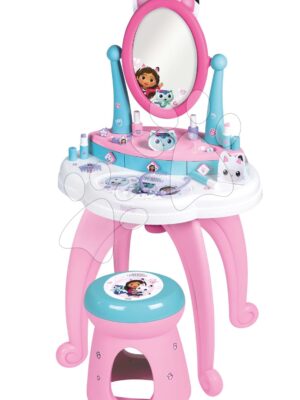 Kozmetický stolík s otáčateľným zrkadlom a stoličkou Gabby Dressing Table 2v1 Smoby s úložným priestorom pre 12 doplnkovKozmetický stolík s otáčateľným zrkadlom a stoličkou Gabby Dressing Table 2v1 Smoby s úložným priestorom pre 12 doplnkov